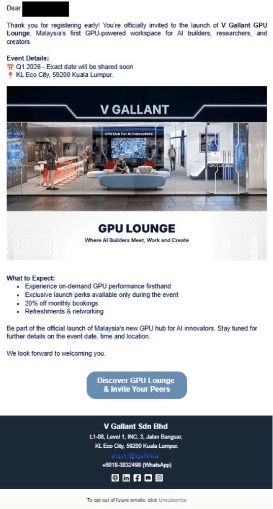 GPU Lounge: launch event invitation